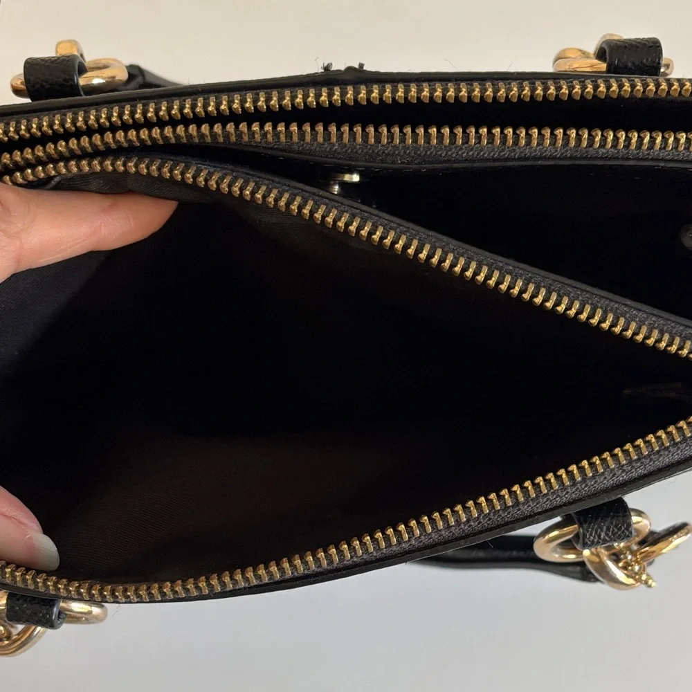 Coach Black Leather Mini Christie Carry‎ All Satchel / Crossbody